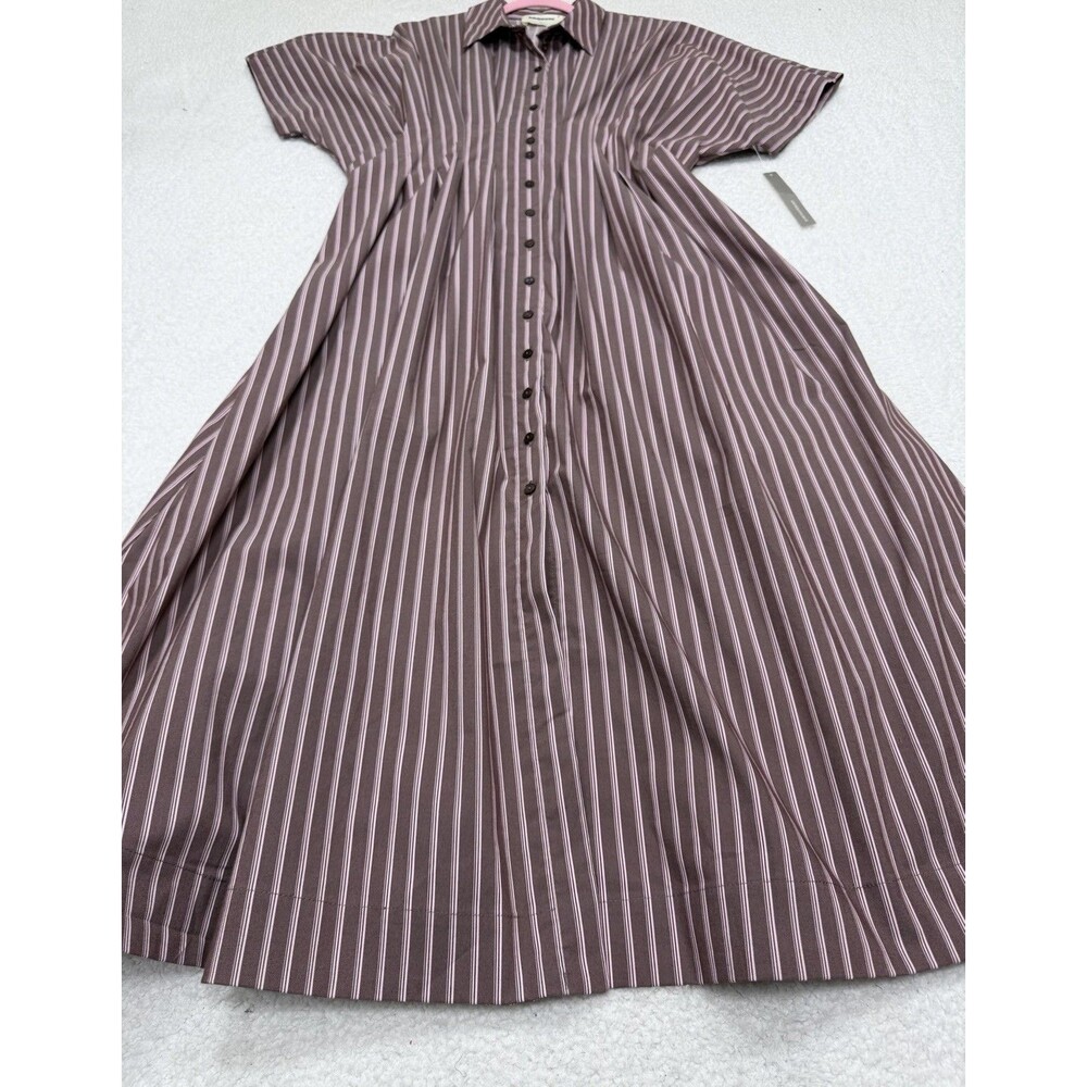 Exquise Anthropologie Midi Shirt Dress Tobie Pink Preppy Boho Retro Size XL NWT - Picture 2 of 9